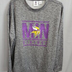 NFL Vikings Shirt Men’s Long Sleeve Black/Grey Heather Size L Like New